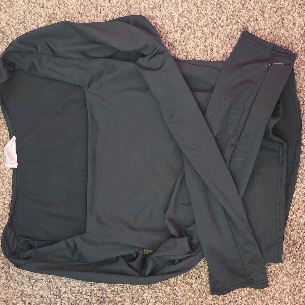 Green Long Sleeve Crop Top
